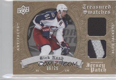 2008-09 Artifacts Treasured Swatches Jersey/Patch Combo Gold #TSDRN - Rick Nash/25 - Courtesy of CheckOutMyCards.com